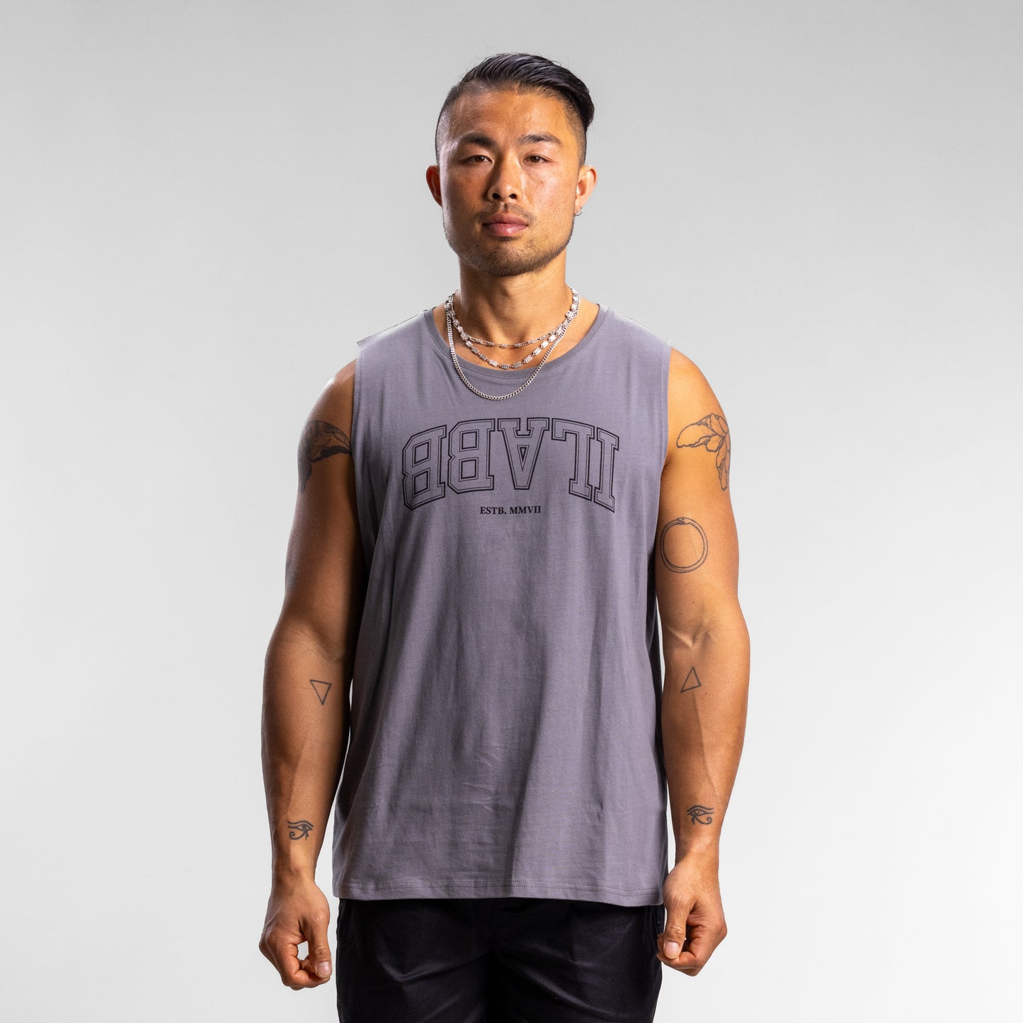 Varsity Line Block Tank Unisex GRANITE