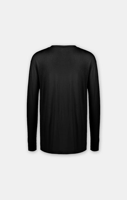 Merino Enzo Long Sleeve Tee - Men's BLACK