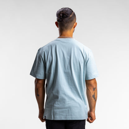 Varsity Line Block Tee Unisex Sky