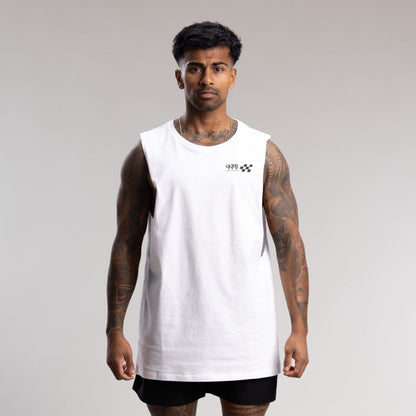 Checkered Muscle Tank Men's WHITE