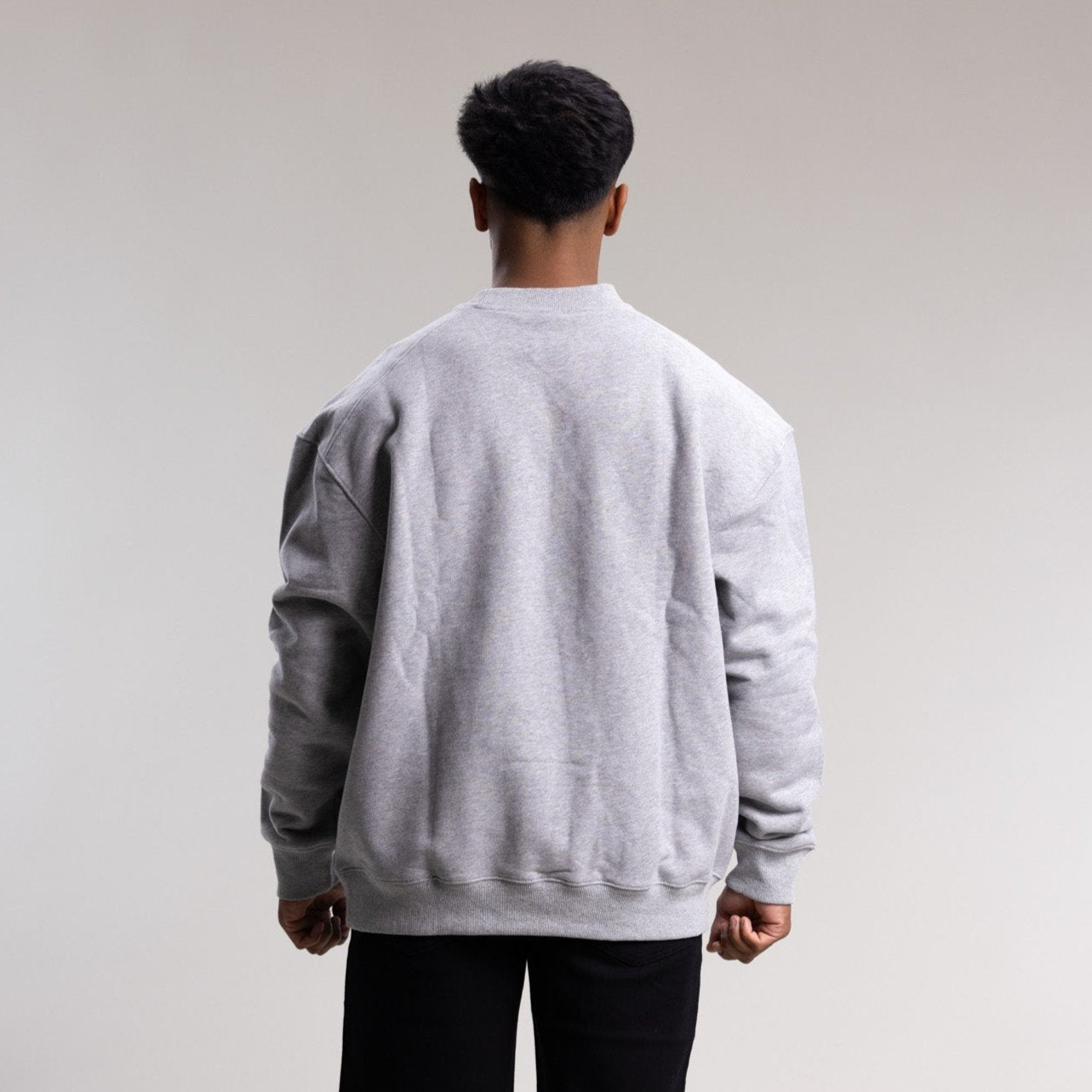 Varsity Line Block Crew Unisex GREY MARLE