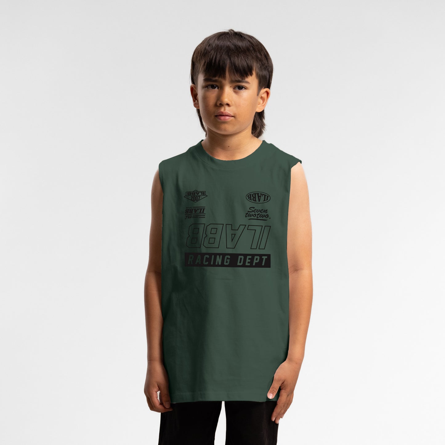 Race 3.0 Muscle Tank Kid's MILITARY