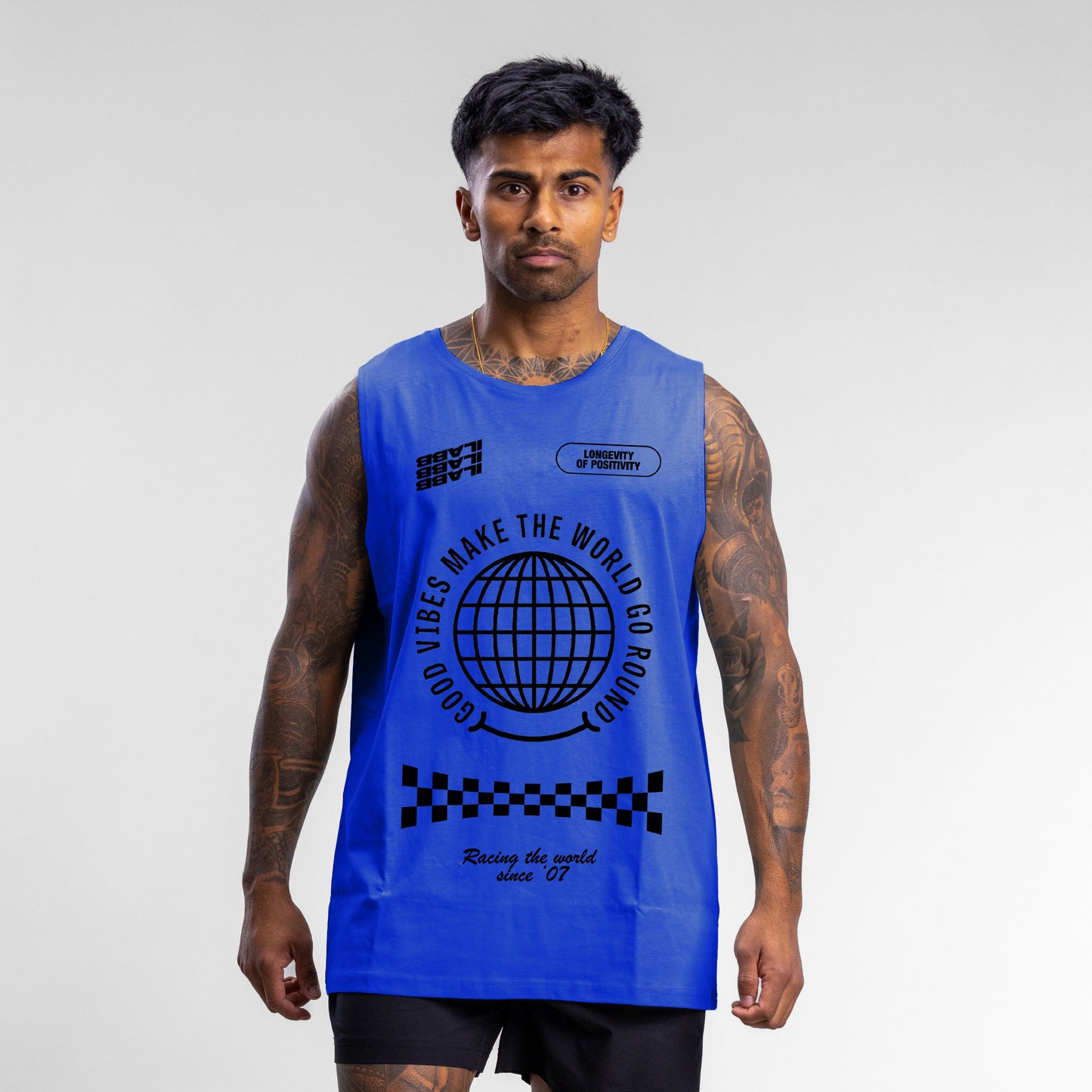 Positivity Block Tank Unisex SONIC BLUE