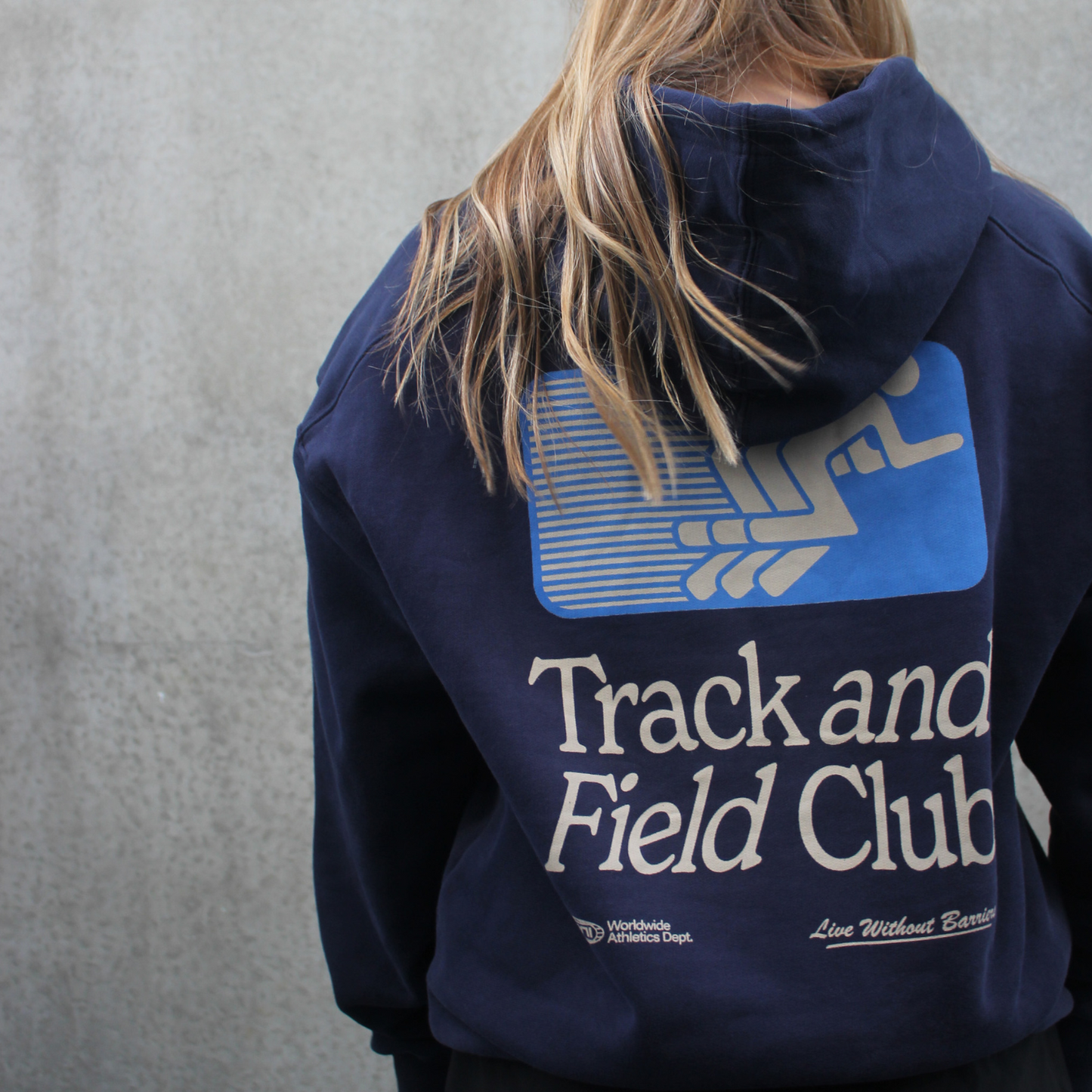 Track And Field Block Hood Unisex NAVY