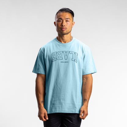 Varsity Line Block Tee Unisex AQUA