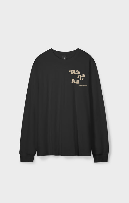 Wānaka Classic Long Sleeve Tee - Unisex BLACK