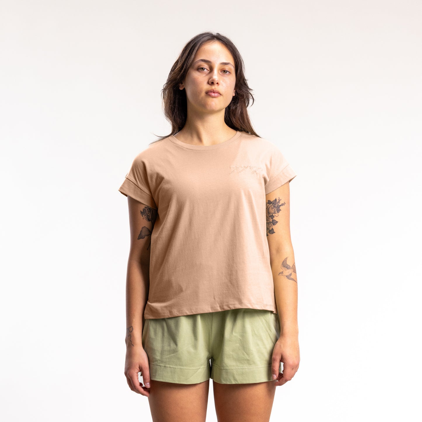 Script Box Tee Women's Clay