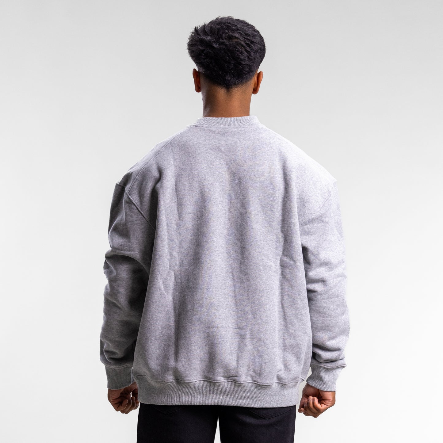 Varsity Line Block Crew Unisex GREY MARLE