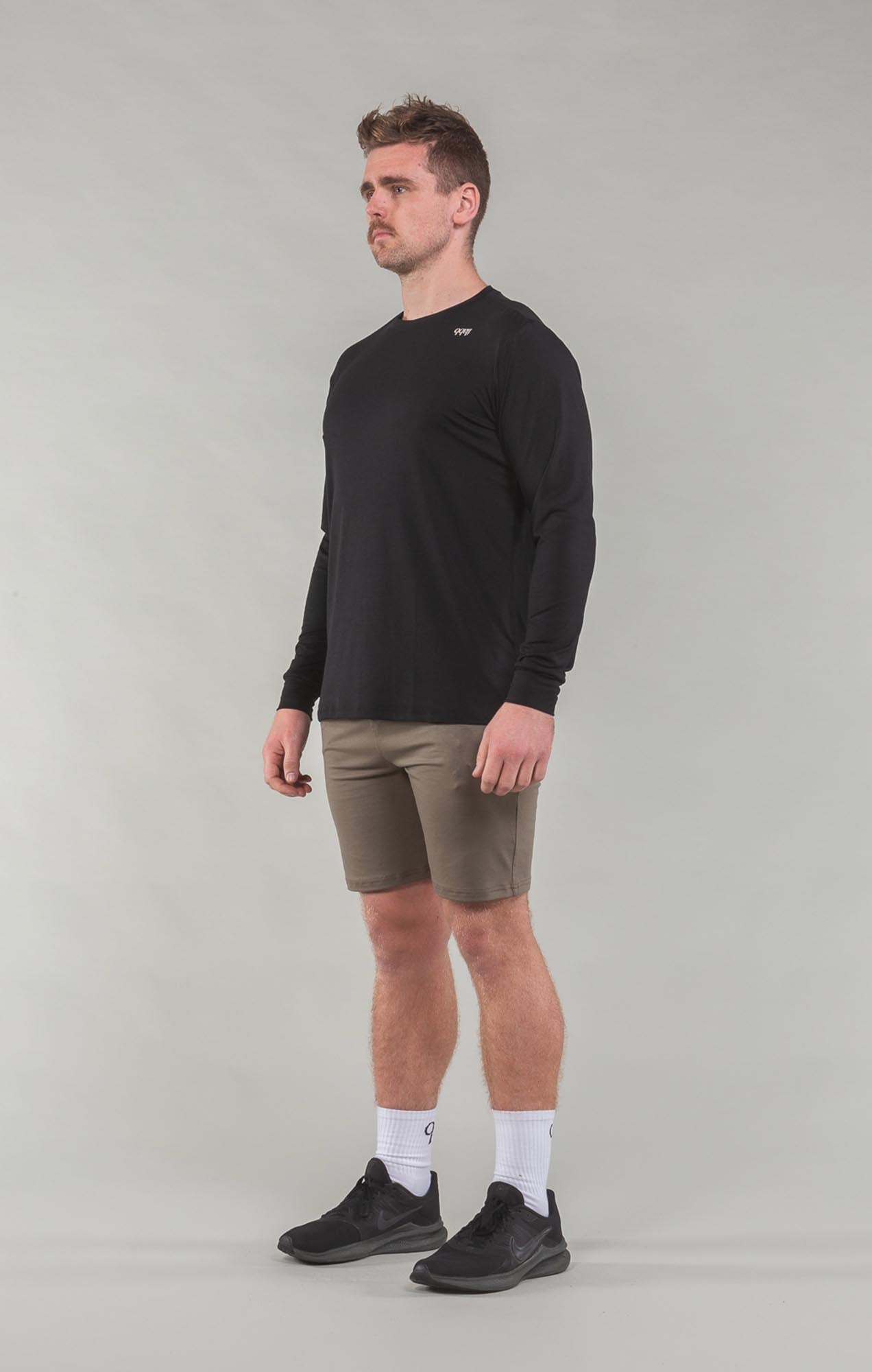 Men's Lomond Long Sleeve Tee - Black - ilabb